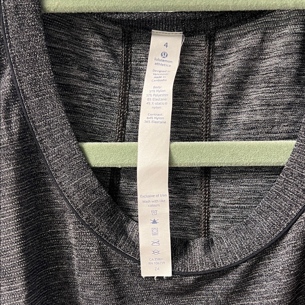 Lululemon Athletica Heathered Grey/Black Tank Top - Picture 2 of 4
